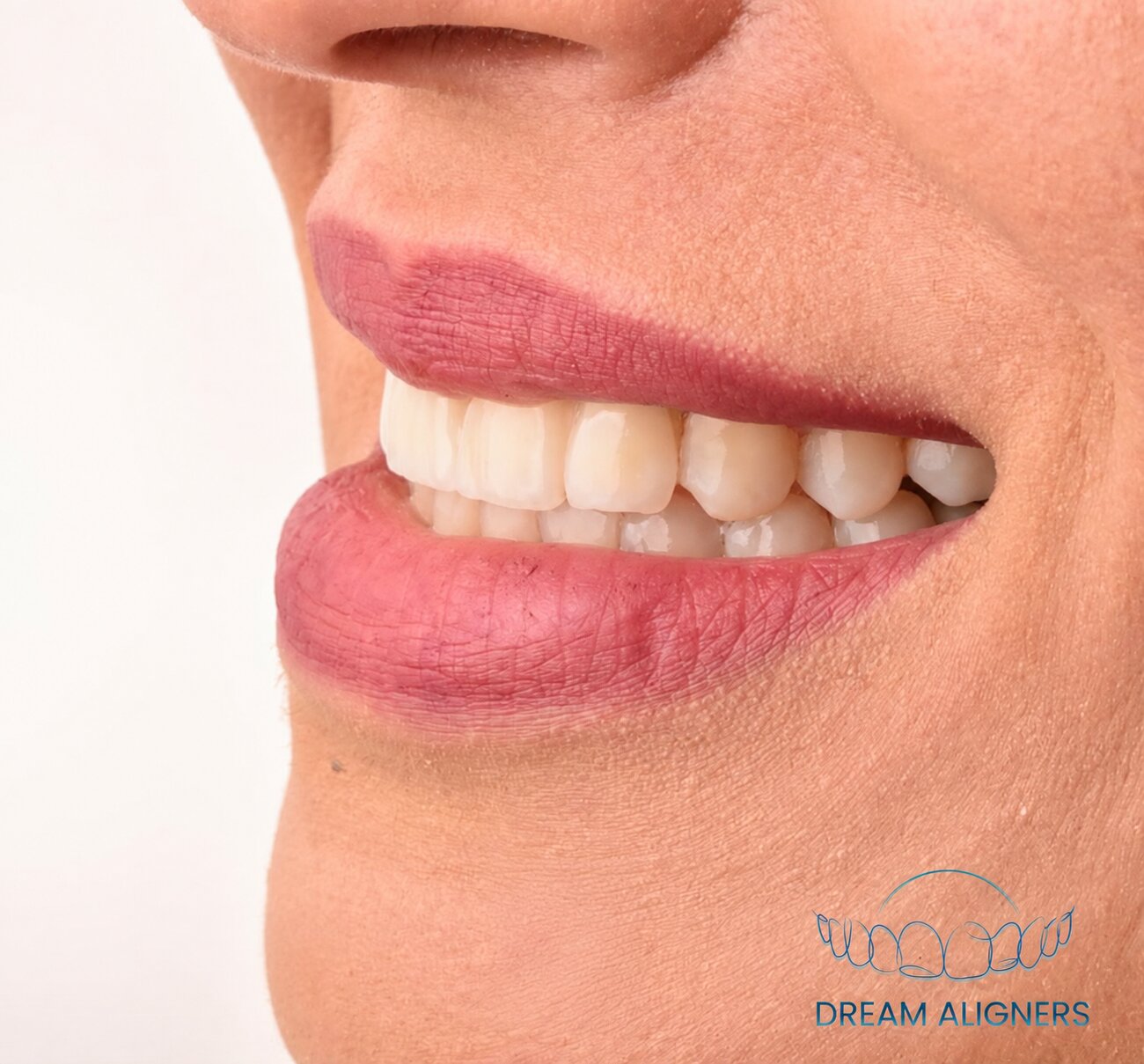 Aligneur transparent Dream Aligners porté en bouche, presque invisible